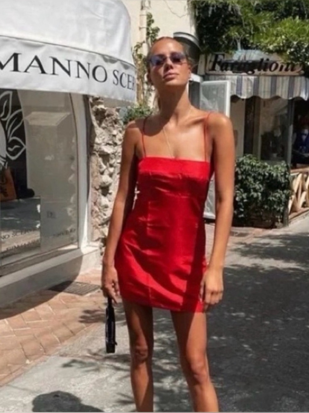 Realisation Par X Claudia Schiffer Uta Mini Red Silk Dress Size XL